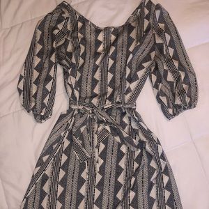 Abstract Print Chiffon Dress